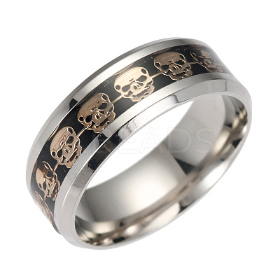 201 Stainless Steel Wide Band Finger Rings RJEW-T005-12-21C-1