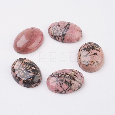 Natural Rhodonite Flat Back Cabochons G-G741-30x40mm-12-1