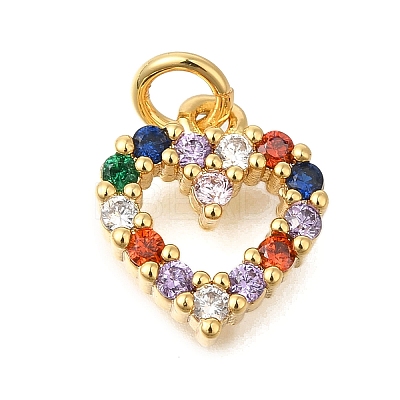 Rack Plating Brass Micro Pave Cubic Zirconia Pendants ZIRC-F142-14B-G-1