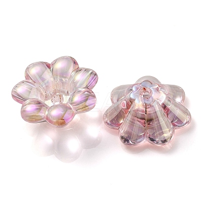 UV Plating Rainbow Iridescent Acrylic Beads OACR-P010-04B-1