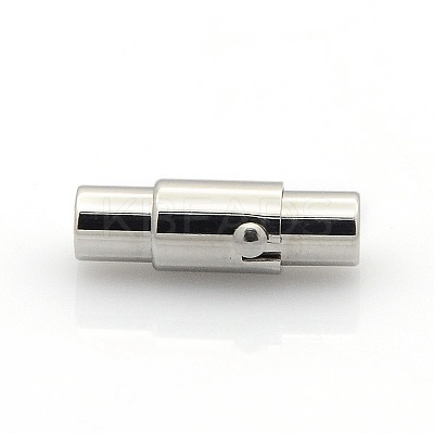 Tarnish Resistant 304 Stainless Steel Smooth Surface Locking Tube Magnetic Clasps STAS-O042-22-1