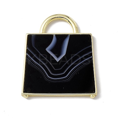 Natural Dyed & Heated Black Agate Pendants G-G977-04G-01-1