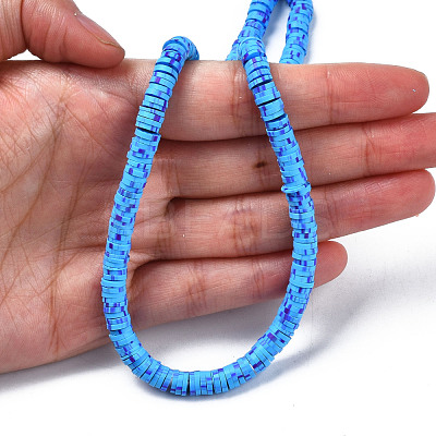 Handmade Polymer Clay Beads Strands CLAY-R089-6mm-164-1