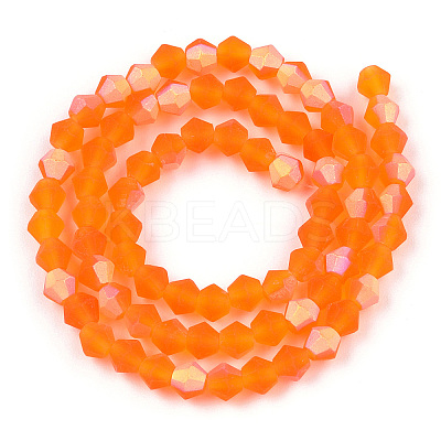 Imitate Austrian Crystal Bicone Frosted Glass Beads Strands GLAA-F029-TM4mm-A11-1