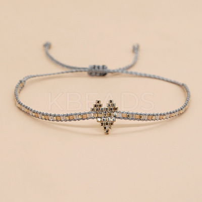 Handmade MIYUKI Glass Seed Bead Heart Braided Bracelets for Women LI3804-4-1