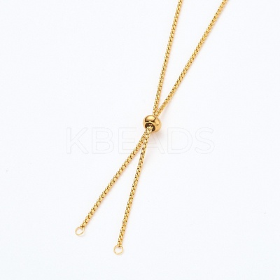 Ion Plating(IP) 304 Stainless Steel Box Chain Slider Necklace Making X-AJEW-JB00777-02-1