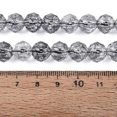 Crackle Transparent Glass Beads Strands GLAA-N063-10mm-02-1