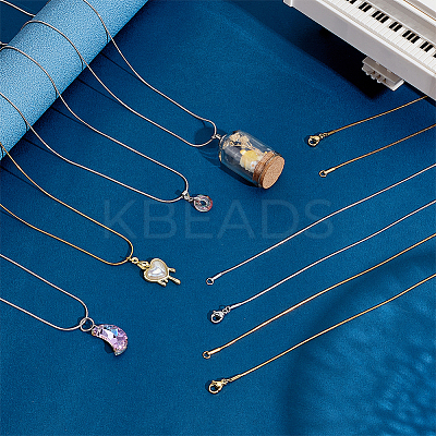 10Pcs 2 Colors 0.9MM 304 Stainless Steel Snake Chain Necklaces STAS-AR0002-64-1