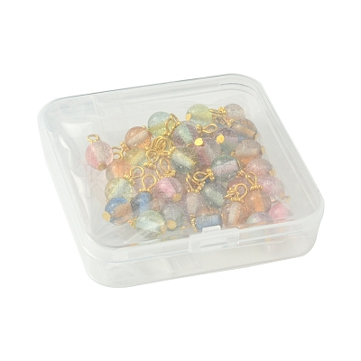 40Pcs Gradient Color Resin Pendants PALLOY-FS00029-1