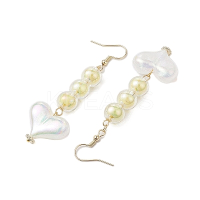 Round & Heart Acrylic Beads Bracelet & Dangle Earring Set SJEW-JS01301-1