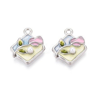Rack Plating Alloy Enamel Pendants ENAM-N065-03P-1