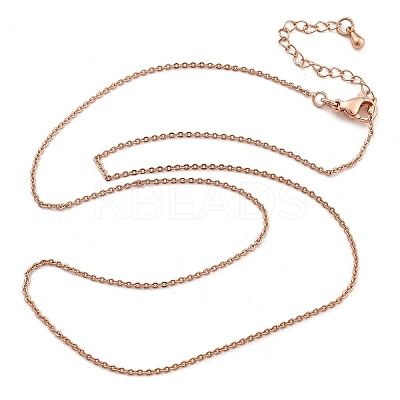 Brass Rolo Chains Necklaces for Women NJEW-D302-45RG-1