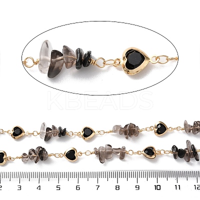 Handmade Brass Glass Square Link Chains CHC-F019-11G-08-1