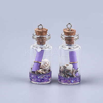 Glass Wishing Bottle Pendant Decorations LS-X-GLAA-S181-02A-1