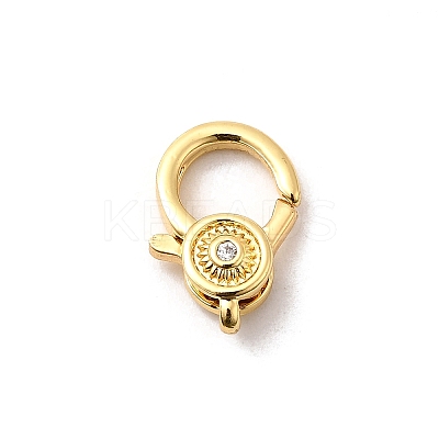 Brass Micro Pave Clear Cubic Zirconia Lobster Claw Clasps KK-A266-24B-G-1