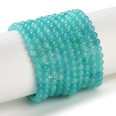 Natural Amazonite Round Bead Strands G-N0081-4mm-17-02-1