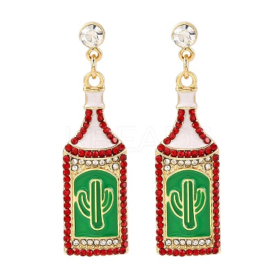 Zinc Alloy Enamel Stud Earrings EJEW-Z088-03G-02-1