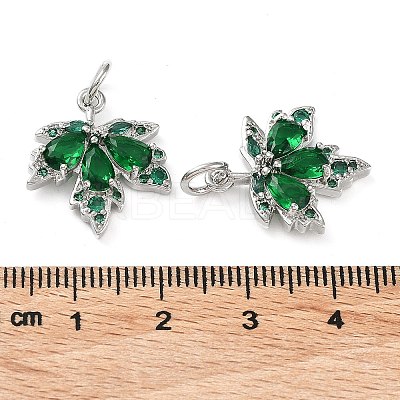 Rack Plating Brass Clear Cubic Zirconia Pendants KK-B078-02P-02-1