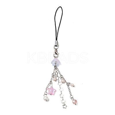 Glass & Acrylic Mobile Straps HJEW-SW00079-04-1