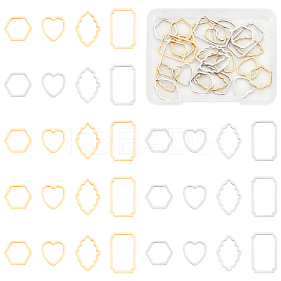 32Pcs 8 Styles 304 Stainless Steel Linking Rings STAS-UN0060-54-1