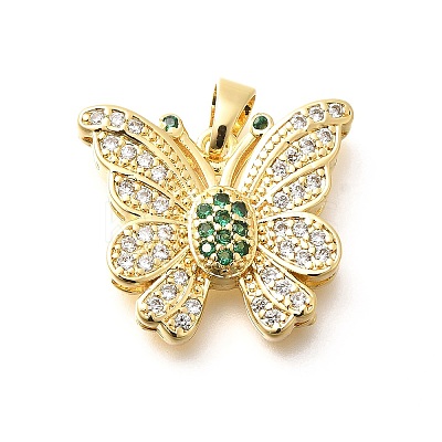 Brass Micro Pave Cubic Zirconia Pendants KK-G519-15G-01-1