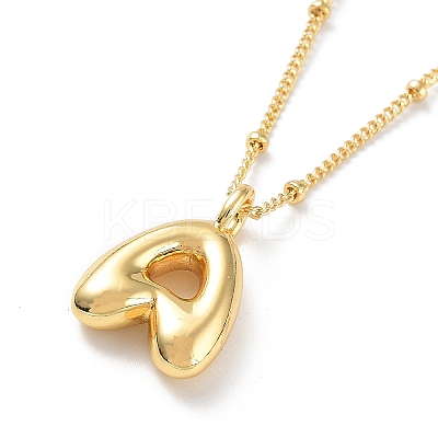 Initial Letter Brass Pendant Necklace NJEW-A015-21G-1