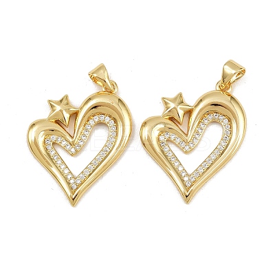 Brass Micro Pave Cubic Zirconia Pendants KK-C132-03I-G-1
