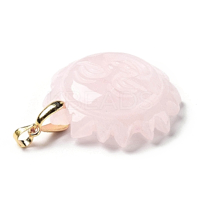 Natural Rose Quartz Pendants G-E043-01B-06G-1