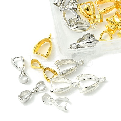 36Pcs 6 Style Grade AA Brass Ice Pick Pinch Bails for Pendant Making KK-FS0001-26-1