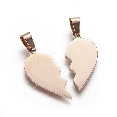304 Stainless Steel Split Pendants STAS-F214-01RG-1