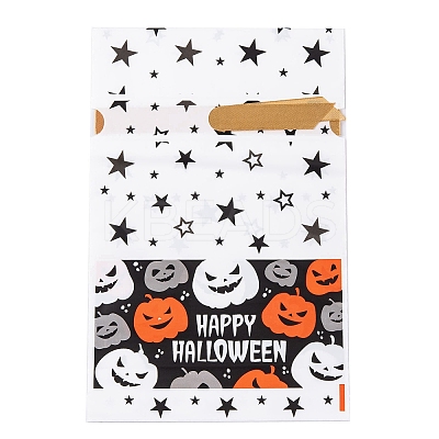 50Pcs Rectangle Halloween Candy Plastic Bags ABAG-U001-01Q-1