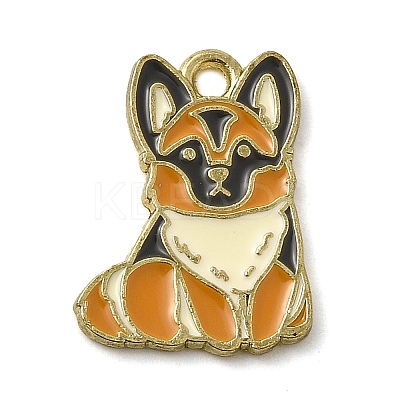 Golden Plated Alloy Enamel Pendants ENAM-L049-01G-04-1