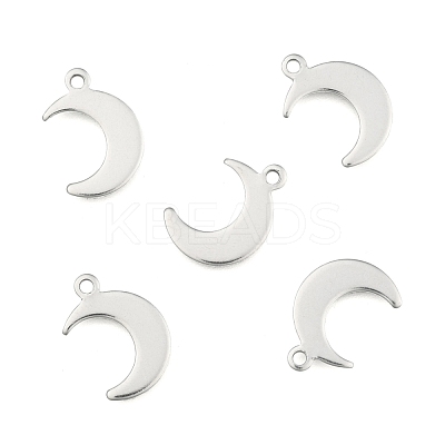 Tarnish Resistant Crescent Moon Stainless Steel Charms Pendants STAS-Q168-06-1