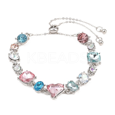 Alloy Rhinestone Slider Bracelets BJEW-A156-04P-1