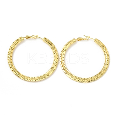Brass Chain Wrap Big Hoop Earrings for Women EJEW-A070-04G-1