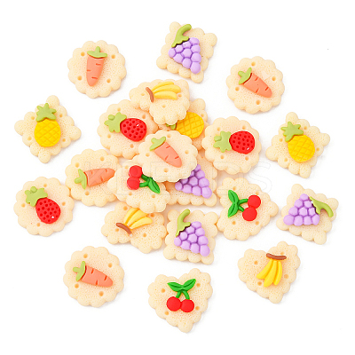 60Pcs 6 Style Opaque Resin Decoden Cabochons CRES-CJ0001-50-1
