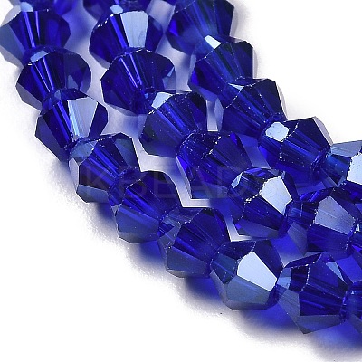 Transparent Electroplate Glass Beads Strands EGLA-A039-T6mm-B06-1