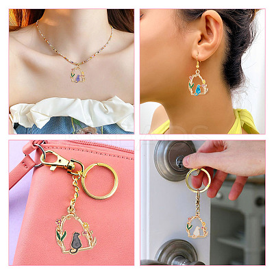 16Pcs 4 Colors Alloy Enamel Pendants ENAM-TA0002-44-1
