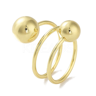 Rack Plating Brass Cuff Rings RJEW-D025-06G-1