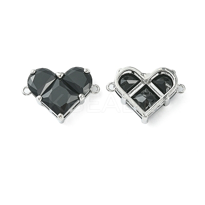 Brass Pave Cubic Zirconia Connector Charms KK-L208-04P-01-1