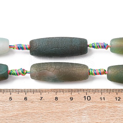 Frosted Natural Green Onyx Agate Beads Strands G-P605-M02-01-1