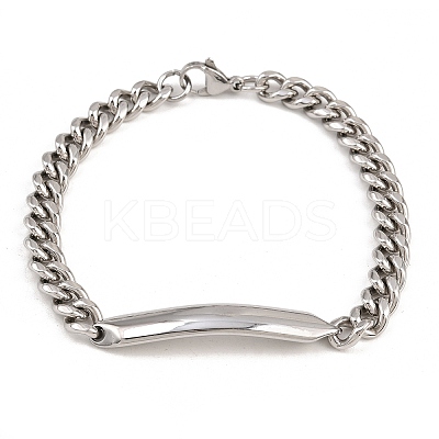 304 Stainless Steel Cuban Link Chain Bracelets for Men Women BJEW-G766-05P-01-1