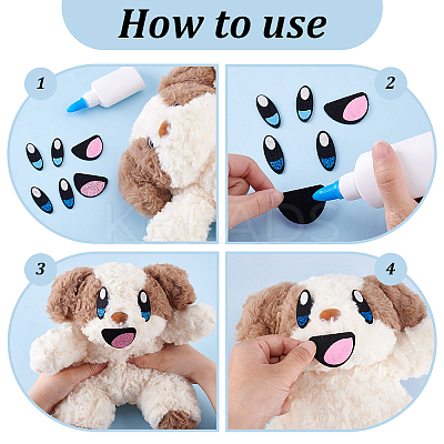 4Bags Eye & Mouth Wool Needle Felting Decoration DIY-PH0031-14A-1