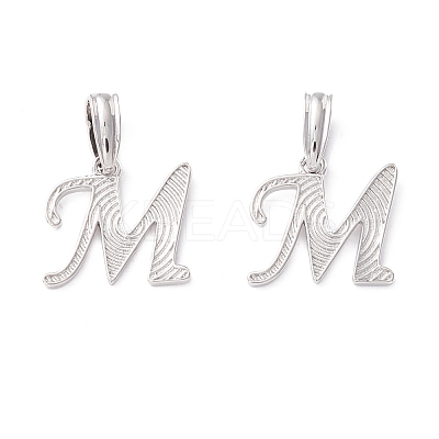 Rack Plating Eco-Friendly Brass Letter Pendants KK-K265-02P-M-1