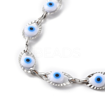 Evil Eye Plastic Link Chain Necklace NJEW-H169-03P-1