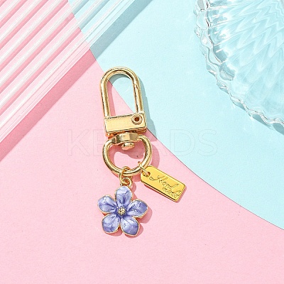 Alloy Enamel Flower Pendant Decorations HJEW-YW00002-1