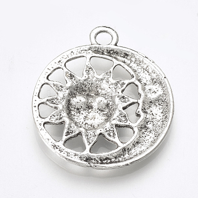 Tibetan Style Alloy Pendants TIBE-T010-06AS-RS-1