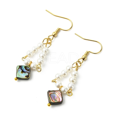 Paua Shell Dangle Earrings EJEW-JE07179-01-1