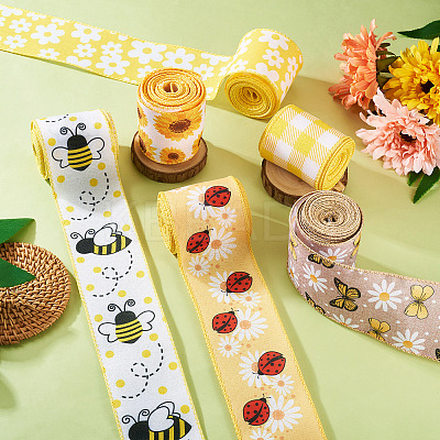 6 Rolls 6 Styles Polyester Ribbon OCOR-KS0001-01-1