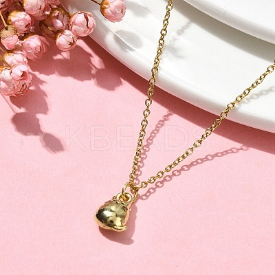 Cat Shaped Alloy Enamel Pendant Necklace NJEW-JN04613-02-1